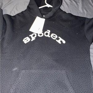 Bedazzled Black and White Spider hoodie